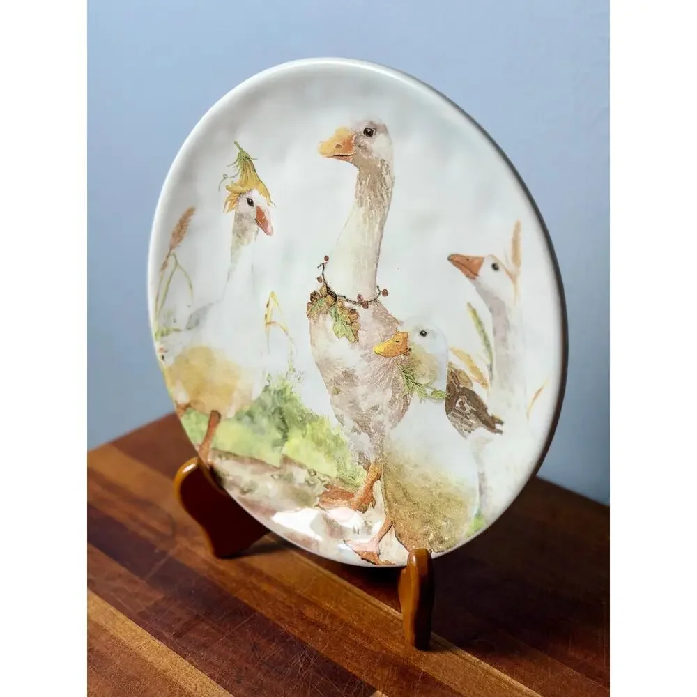 Whimsical Geese Plate | Pier 1 Cottagecore Farmhouse Kitchen Decor